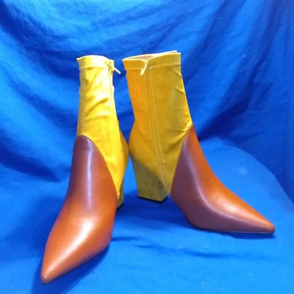 Lemon Drop by Privileged THE CLARENCE COLOR BLOCKED Ankle Boots (BRAND NEW !!!