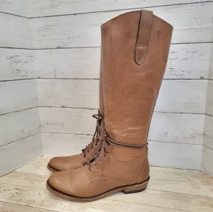 Liberty Black partial lace-up riding boots 711314