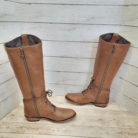 Liberty Black partial lace-up riding boots 711314
