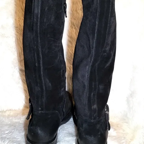 L’idea by Lori black leather/suede riding boots