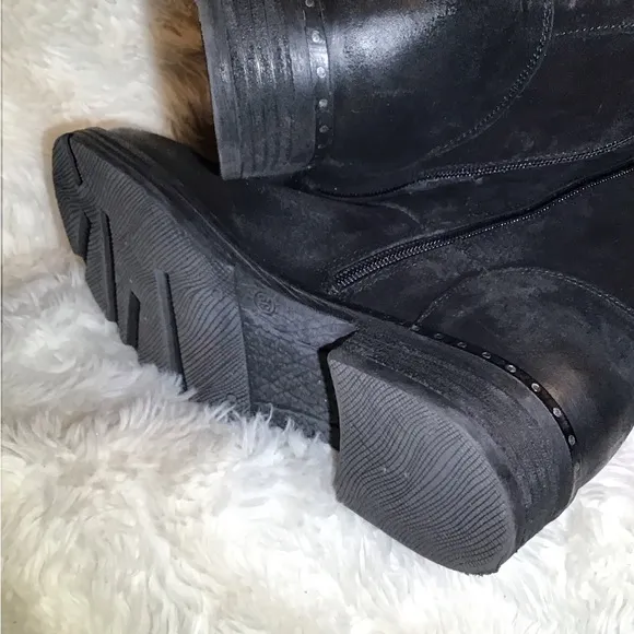 L’idea by Lori black leather/suede riding boots