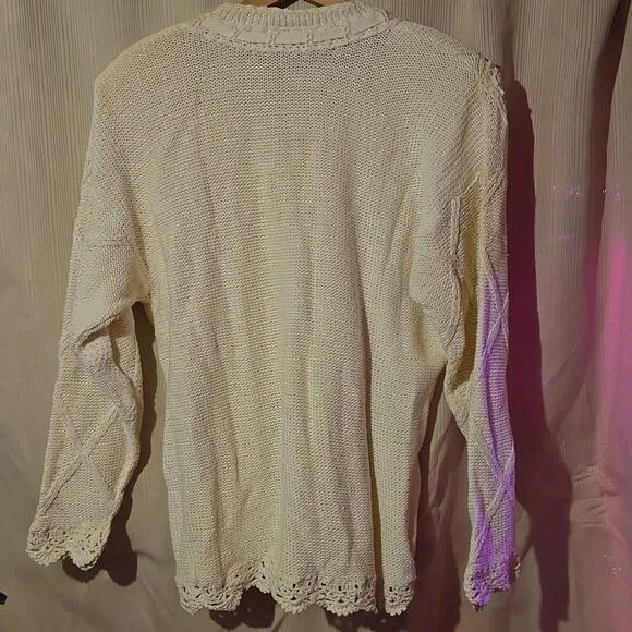 Like New White Knit Sweater – Size 18W – Classic &amp; Cozy 0154