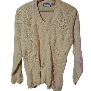Like New White Knit Sweater – Size 18W – Classic &amp; Cozy 0154