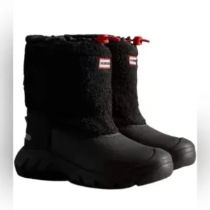 Little Boys Hunter bk wanderer sherpa snow boots used once, like new.