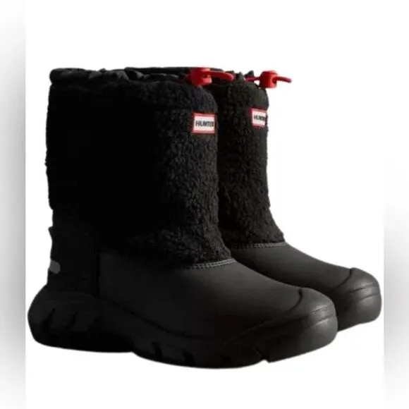 Little Boys Hunter bk wanderer sherpa snow boots used once, like new.