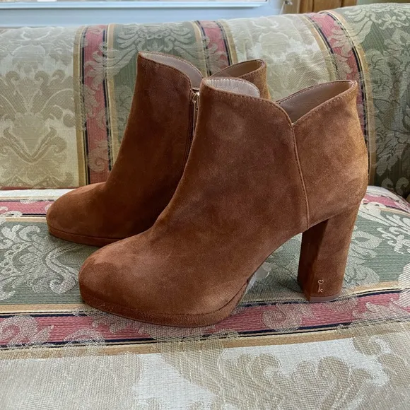 LK BENNETT Sierra Tan Suede Platform Ankle Boots. Size 39 = 9 US Women