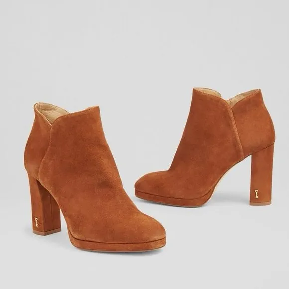 LK BENNETT Sierra Tan Suede Platform Ankle Boots. Size 39 = 9 US Women