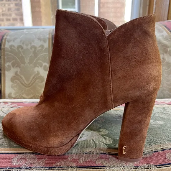 LK BENNETT Sierra Tan Suede Platform Ankle Boots. Size 39 = 9 US Women