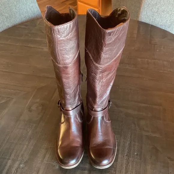 Lk New Frye Melissa buckle high rise riding boots 7 1/2