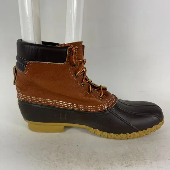 L.L. Bean Bean Boots Men's 14 Brown Leather Lace-Up Ankle Round Toe Waterproof