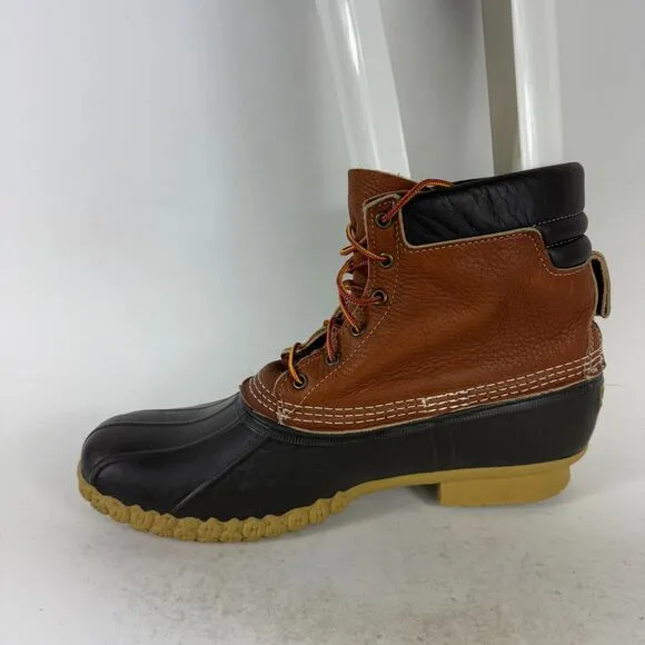 L.L. Bean Bean Boots Men's 14 Brown Leather Lace-Up Ankle Round Toe Waterproof