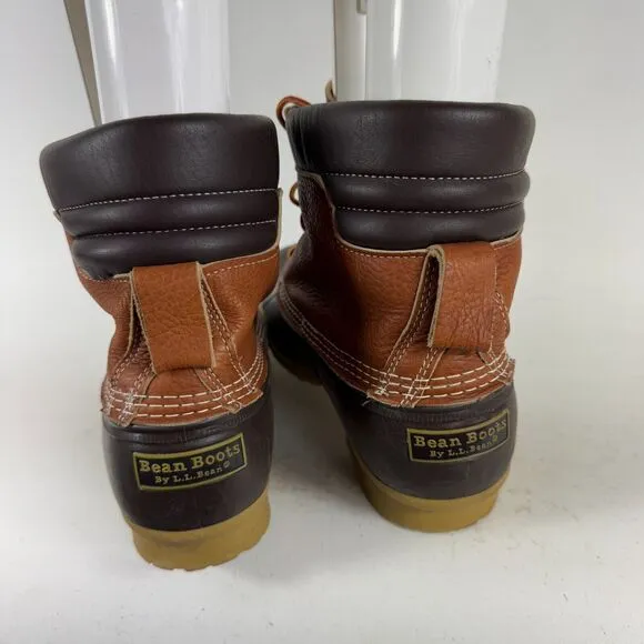 L.L. Bean Bean Boots Men's 14 Brown Leather Lace-Up Ankle Round Toe Waterproof