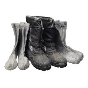 L.L Bean Black Nylon Warm Insulated Waterproof Winter Skiing Snow Mid Calf Boots