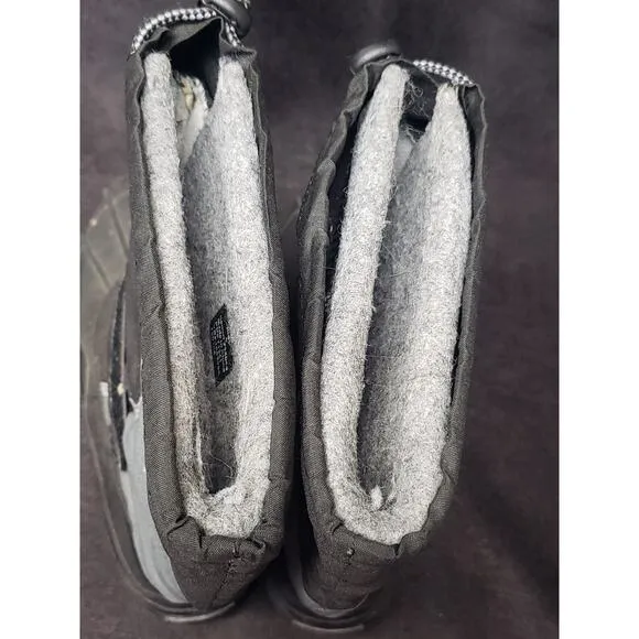 L.L Bean Black Nylon Warm Insulated Waterproof Winter Skiing Snow Mid Calf Boots