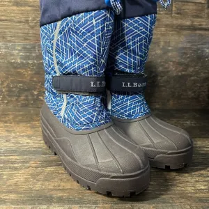 L.L. Bean Blue and Gray Rain &amp; Snow Boots Boys Kids Waterproof Traction
