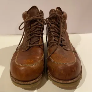 LL Bean Boots Men 13W Brown 296505 Leather MocToe Work Hiking Lace Up