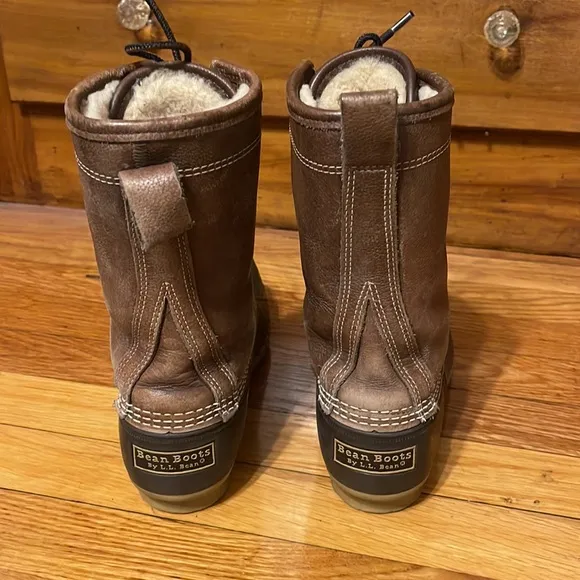 LL Bean Brown Leather Upper Waterproof Rubber Soles Women’s 8 M