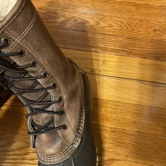 LL Bean Brown Leather Upper Waterproof Rubber Soles Women’s 8 M