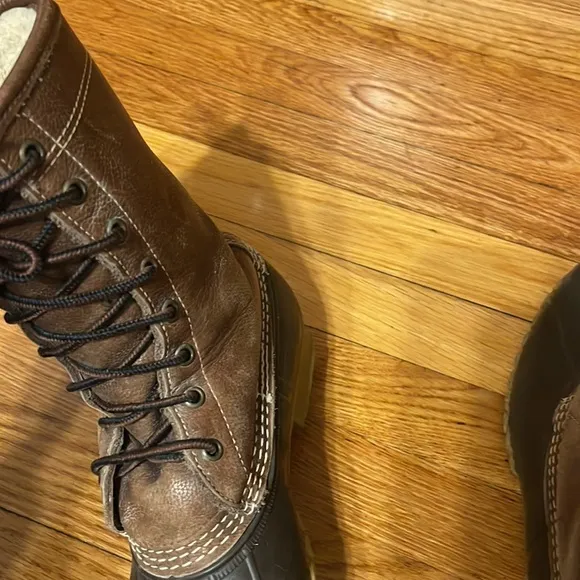 LL Bean Brown Leather Upper Waterproof Rubber Soles Women’s 8 M