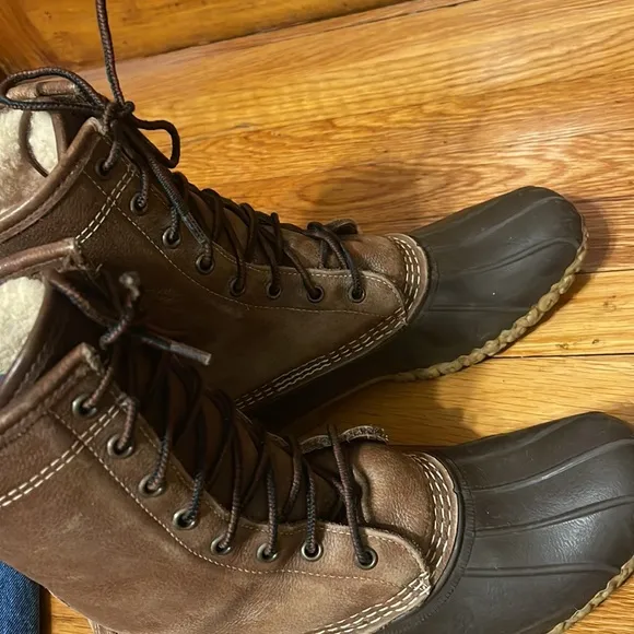 LL Bean Brown Leather Upper Waterproof Rubber Soles Women’s 8 M