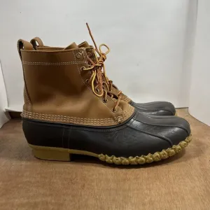 LL Bean Duck Boots Men's Size 13 Brown Leather Lace Up Snow Rain Boots