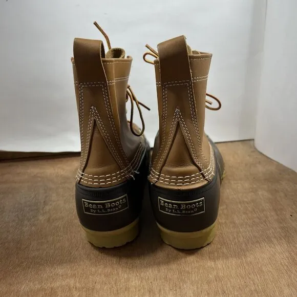 LL Bean Duck Boots Men's Size 13 Brown Leather Lace Up Snow Rain Boots