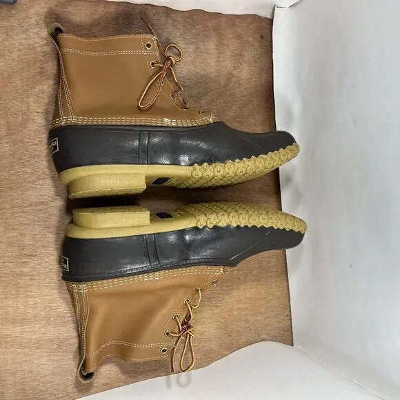 LL Bean Duck Boots Men's Size 13 Brown Leather Lace Up Snow Rain Boots