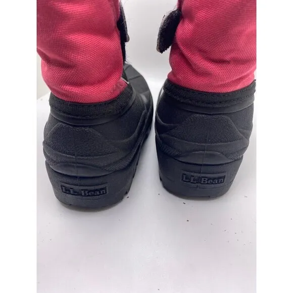 LL BEAN Kids 13 Northwoods Felt Lined Waterproof Warm Winter Boots Black &amp; Pink