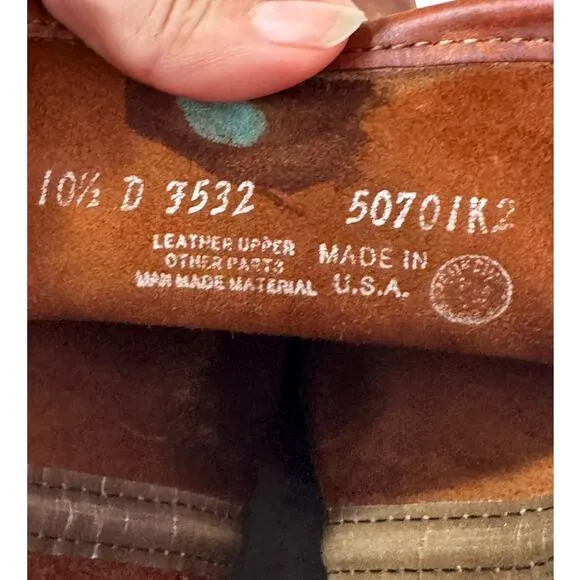 LL Bean Leather Saddle Brown Cowboy Boots Goodyear Soles Men's 10.5 D EUC