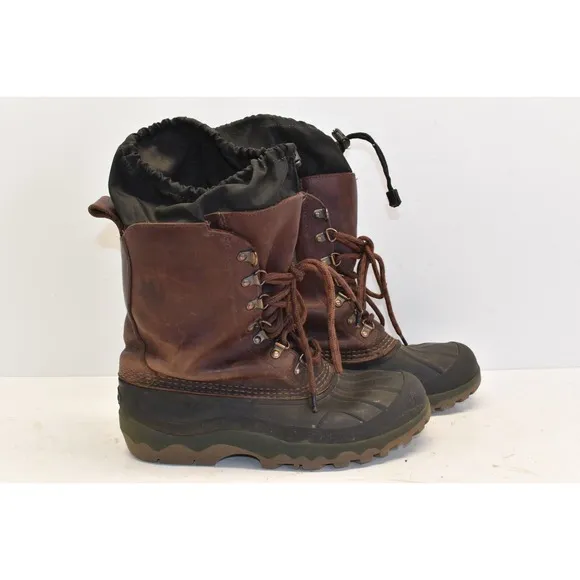 LL Bean Men's Gore-Tex Hunting Boots Brown Leather Size 8M Waterproof Snow RG44