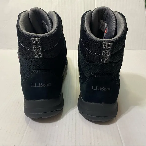 LL Bean Men's Snow Sneakers Boots Mid Black Suede Straps Size 11.5
