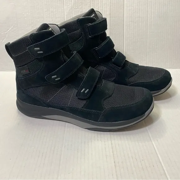 LL Bean Men's Snow Sneakers Boots Mid Black Suede Straps Size 11.5