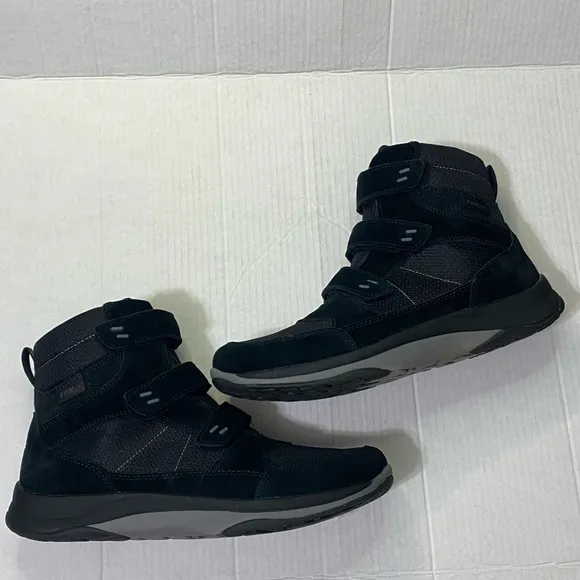 LL Bean Men's Snow Sneakers Boots Mid Black Suede Straps Size 11.5