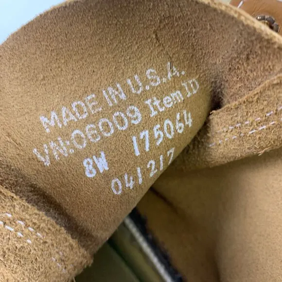 LL Bean Original Duck Bean Boots Lace Up Leather Waterproof 175064 Womens 8 Wide