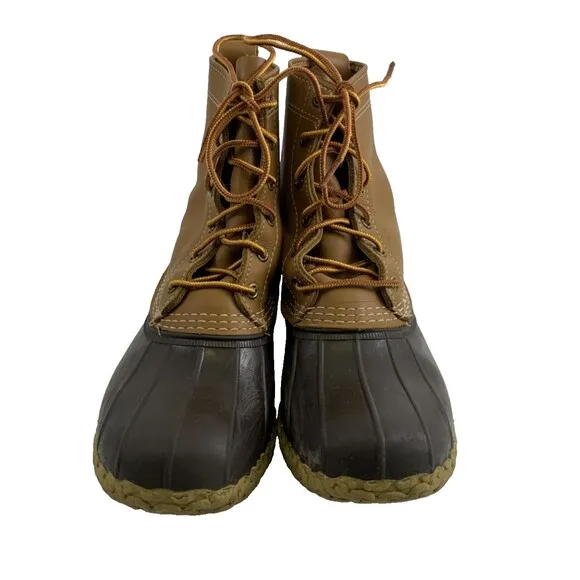 LL Bean Original Duck Bean Boots Lace Up Leather Waterproof 175064 Womens 8 Wide