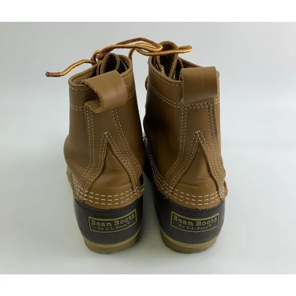 LL Bean Original Duck Bean Boots Lace Up Leather Waterproof 175064 Womens 8 Wide