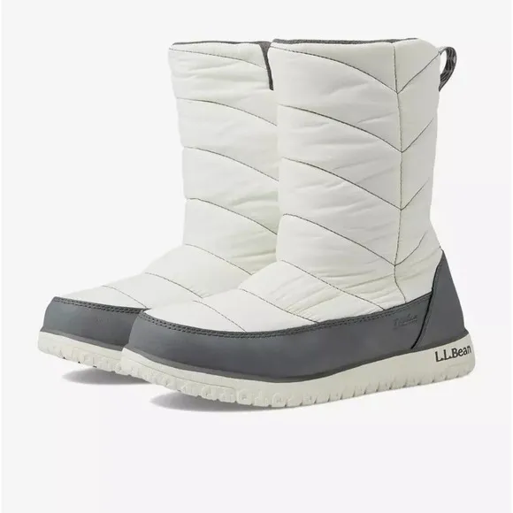LL BEAN Womens  Quilted Insulated Puffer Boots, Tall side-Zip New Size 6.5