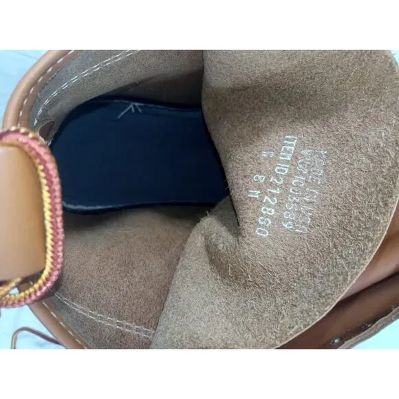 L.L.Bean Boots Duck DM Leather Waterproof Rain Brown Blue USA Made W 8 M 7 NEW!