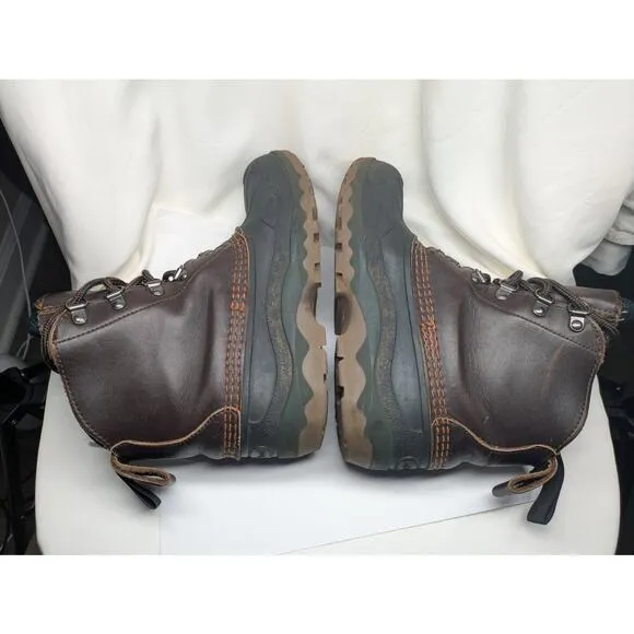 L.L.Bean Duck Boots Womens 6 Brown Distressed Leather Hiking Hunting Workwear