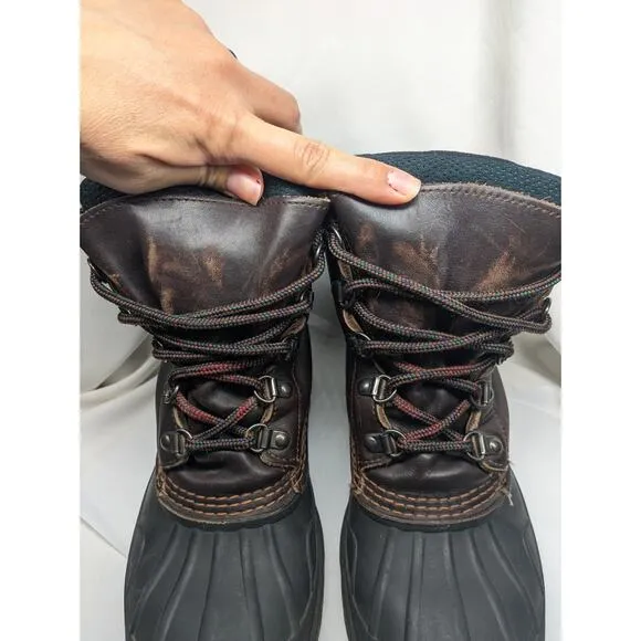 L.L.Bean Duck Boots Womens 6 Brown Distressed Leather Hiking Hunting Workwear