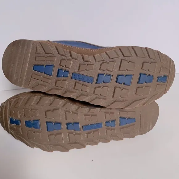 L.L.BEAN Men's Waterproof Katahdin suede Hiking Boots brown and blue Multicolor