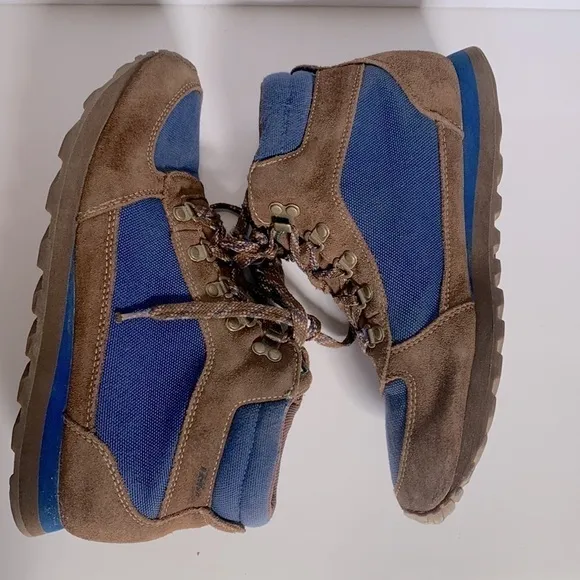 L.L.BEAN Men's Waterproof Katahdin suede Hiking Boots brown and blue Multicolor