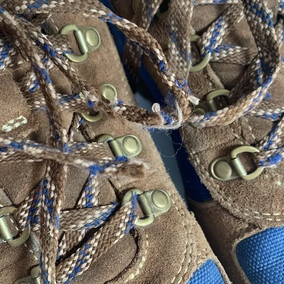 L.L.BEAN Men's Waterproof Katahdin suede Hiking Boots brown and blue Multicolor