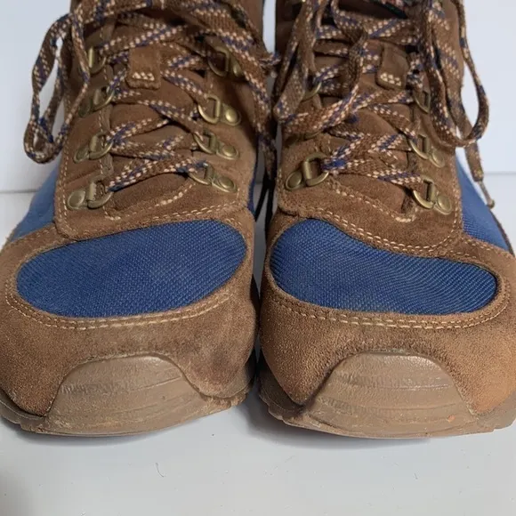 L.L.BEAN Men's Waterproof Katahdin suede Hiking Boots brown and blue Multicolor