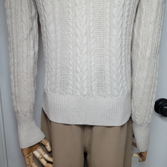 LOFT Cotton-Wool Blend Cable Knit Cardigan Size Small