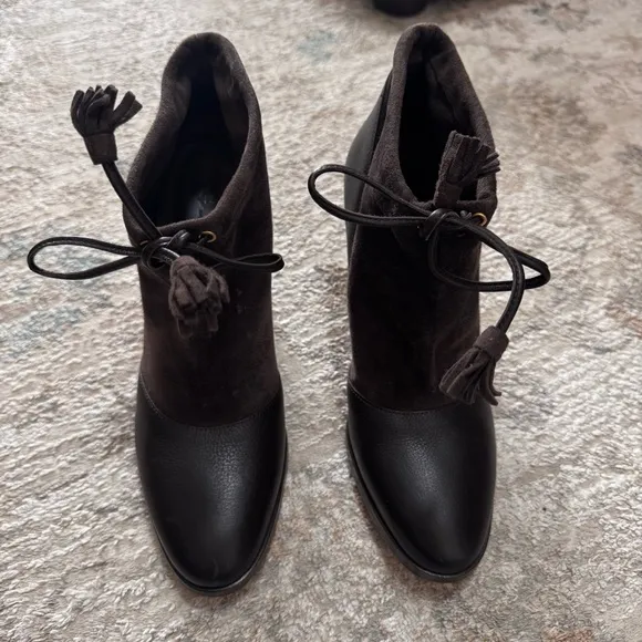 Loro Piana Short Boots Suede Leather Dark Brown Women’s Size 38 or US Size 8
