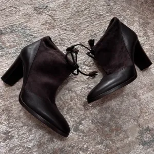 Loro Piana Short Boots Suede Leather Dark Brown Women’s Size 38 or US Size 8