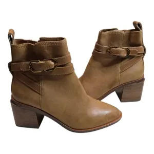Louise et cie BROWN LEATHER Uzma ALE Booties boots Size 6.5