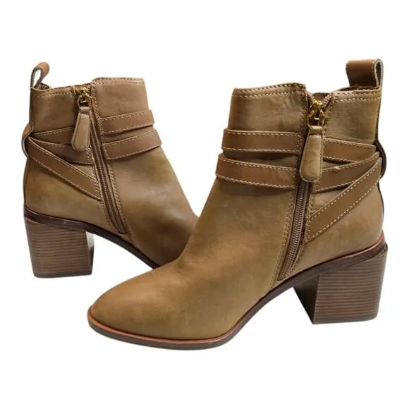 Louise et cie BROWN LEATHER Uzma ALE Booties boots Size 6.5