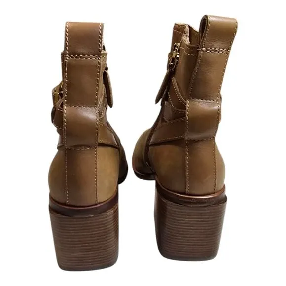 Louise et cie BROWN LEATHER Uzma ALE Booties boots Size 6.5